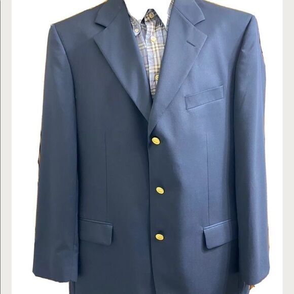 346 Brooks Brothers Navy Blue Gold Button Blazer - Picture 1 of 8
